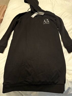 A|X Armani Exchange Black Hoodie Dress Small